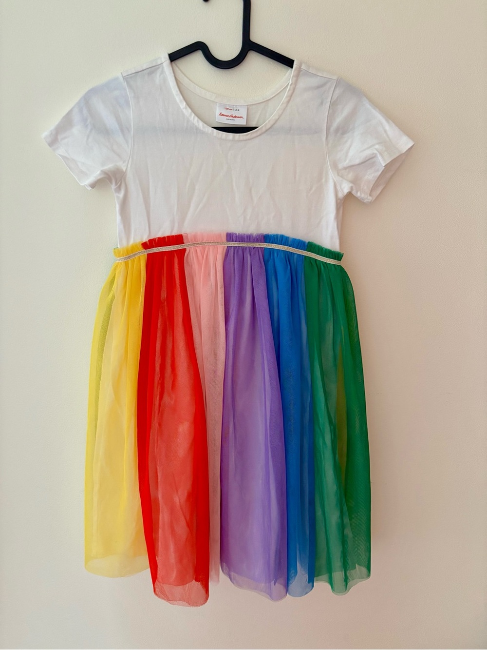 Hanna Andersson rainbow tulle dress girls 8 yrs old
